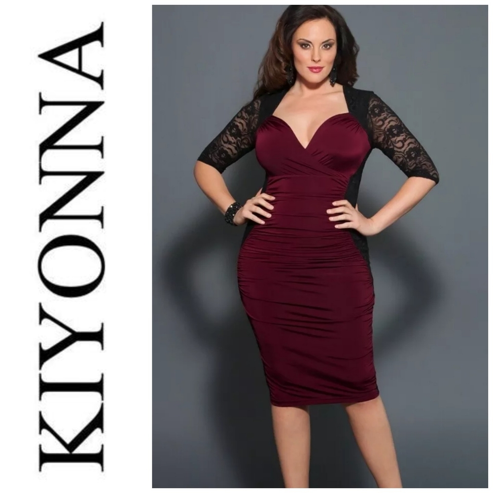 Plus size Bodycon Valentina Illusion Lace …